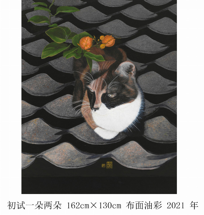 初试一朵两朵 162cm×130cm 布面油彩 2021 年.jpg
