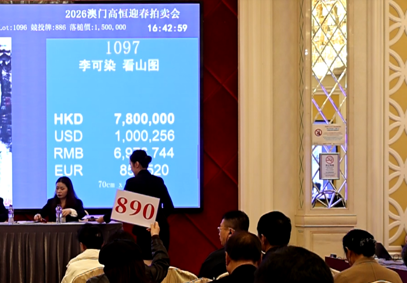 斩获8.16亿 澳门高恒拍卖有限公2026迎春拍卖会收官