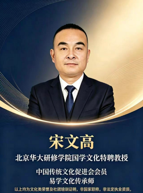 国学文化名家宋文高先生，受聘于北京华大研修学院国学文化特聘教授