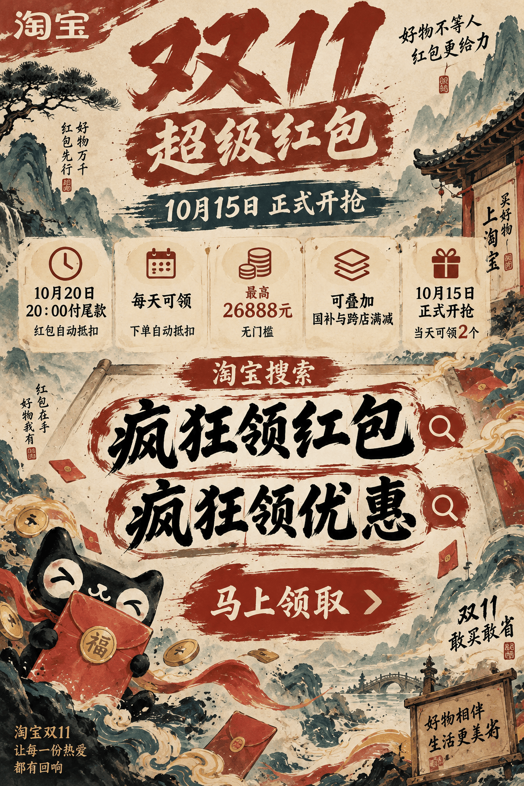 双11分两棒别一锅端：10月现货先锁大件国补、11月开门红捡小件，两段口令各记各的别串台